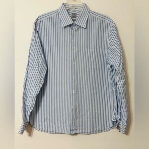 Ike Behar for Neiman Marcuscus sz 17.5 Men’s white with light blue pinstripe